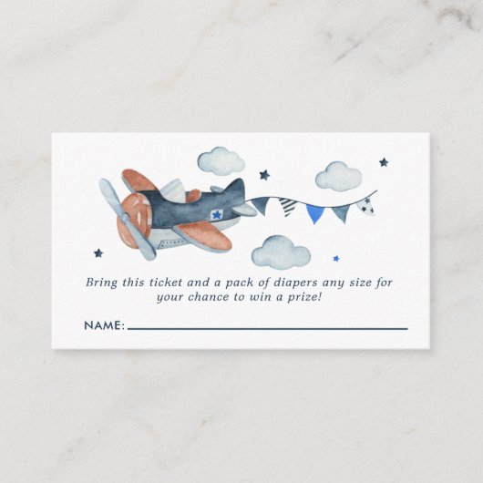 vliegtuigwolken Baby shower luierspoeling Informatiekaartje (Voorkant)