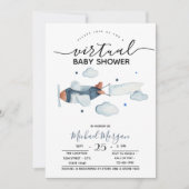 Vliegtuigwolken Zigzag Virtual Baby shower Kaart (Voorkant)