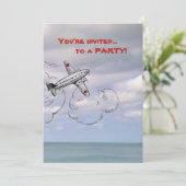 Vlieguitnodiging | Jet in de wolken Kaart (Staand voorkant)