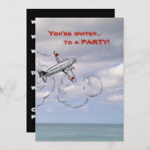 Vlieguitnodiging | Jet in de wolken Kaart (Voorkant / Achterkant)