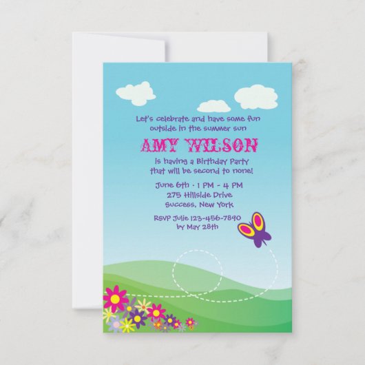 Vlieguitnodiging van Butterfly Kaart (Voorkant)