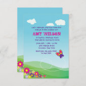 Vlieguitnodiging van Butterfly Kaart (Voorkant / Achterkant)