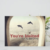 Vlieguitnodiging voor hoogopgeleide feestdag kaart (Staand voorkant)