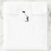 vliegvarken ronde sticker (Tas)