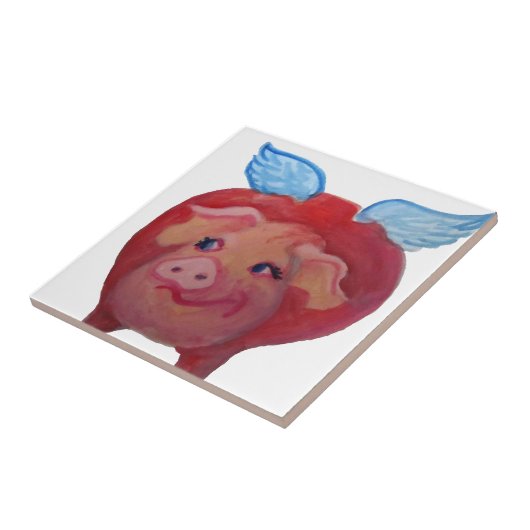 vliegvarken tegeltje (Zijkant)