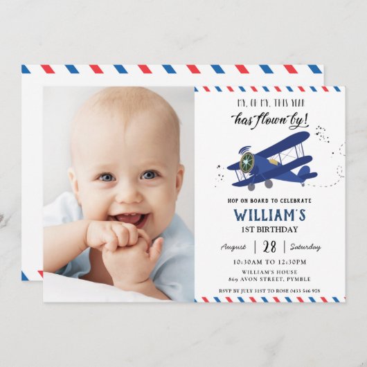 vliegveld Blauw gouddag Foto Kaart (Voorkant / Achterkant)