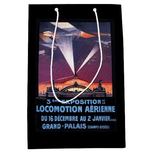 Vliegveld boven Poster voor zoeklicht Medium Cadeauzakje (Voorkant)