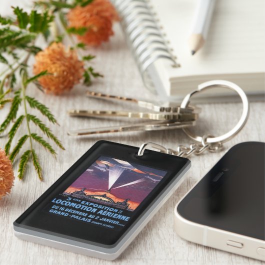 Vliegveld boven Poster voor zoeklicht Sleutelhanger (Voorkant Rechts)