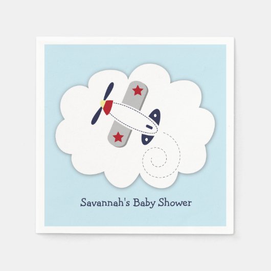 Vliegveld Little Aviator Custom Party Napkin Servetten (Voorkant)