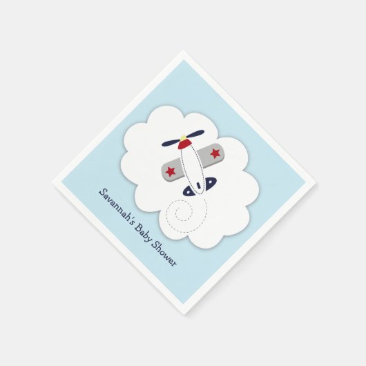 Vliegveld Little Aviator Custom Party Napkin Servetten (Hoek)