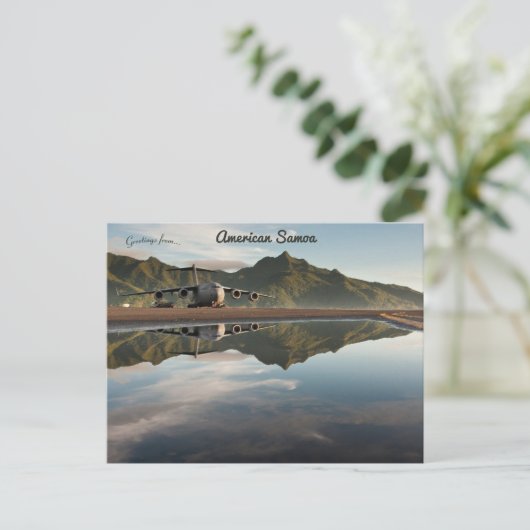 Vliegveld Runway op Amerikaans-Samoa Briefkaart (Staand voorkant)