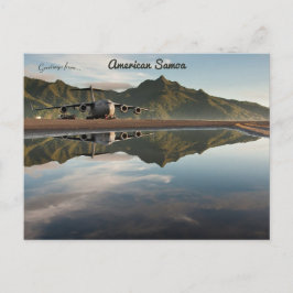 Vliegveld Runway op Amerikaans-Samoa Briefkaart