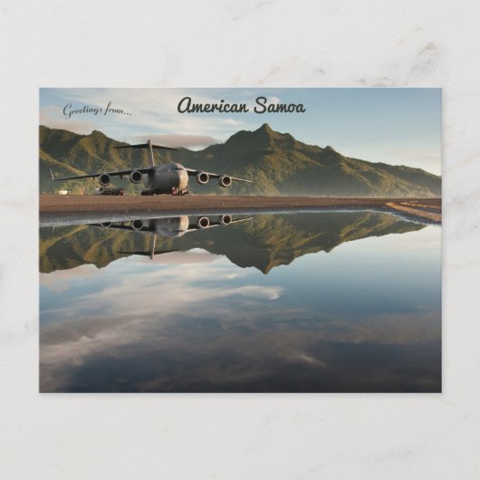 Vliegveld Runway op Amerikaans-Samoa Briefkaart (Voorkant)