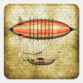  vliegveld Steampunk Vierkante Sticker (Voorkant)