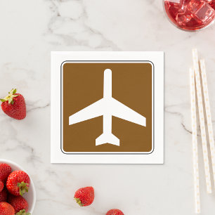 Vliegveld teken papieren servetten