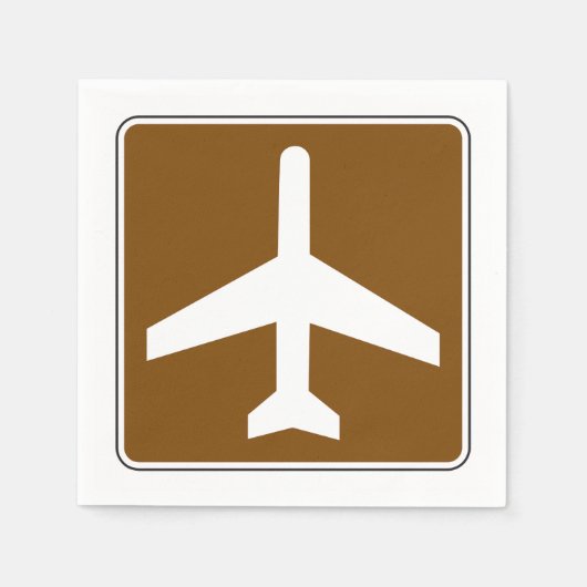 Vliegveld teken papieren servetten (Voorkant)