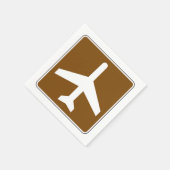 Vliegveld teken papieren servetten (Hoek)