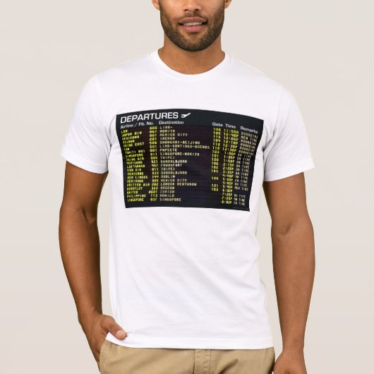 Vliegveld Vertrek Mannen T-shirt (Voorkant)