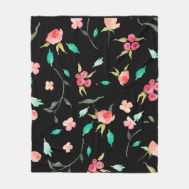 Vliegveld Waterverf ventilatorvelden, zwart Fleece Deken