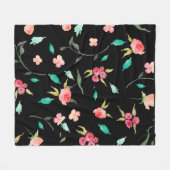 Vliegveld Waterverf ventilatorvelden, zwart Fleece Deken (Voorkant (Horizontaal))