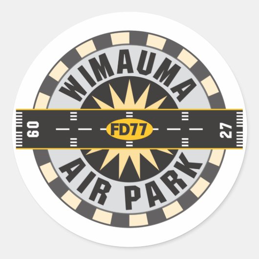 Vliegveld Wimauma Air Park, FL FD77 Ronde Sticker (Voorkant)