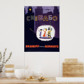 vliegveld Windy City Chicago Travel Poster (Keuken)