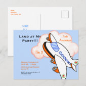 Vliegverbod in mijn geboortedag blauw uitnodiging briefkaart (Voorkant / Achterkant)