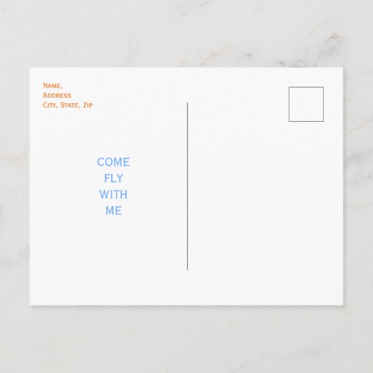 Vliegverbod in mijn geboortedag blauw uitnodiging briefkaart (Achterkant)