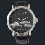 Vliegverbod/Jet vliegtuig/Personeelsvlieger Horloge<br><div class="desc">Is het geen supercool afbeelding voor een piloot, een gekende reiziger of een vliegtuigliefhebber?! Om de tekst te veranderen, gebruik de persoonlijke optie. Voor uitgebreidere tekstveranderingen zoals veranderingen in de doopvont, de doopvontkleur, of de tekstlay-out, kies de pas optie aan. Oorspronkelijk ontwerp | Auteursrecht 2016-Cadeau | ©riverme* | Alle rechten...</div>