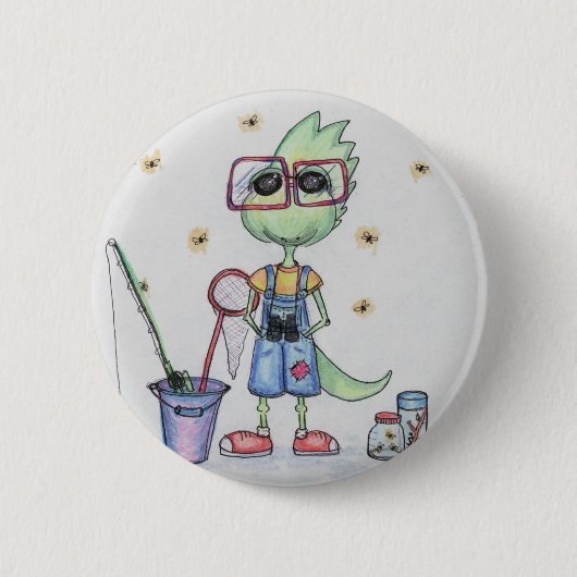 Vliegverbod op Dinosaur-Button Ronde Button 5,7 Cm (Voorkant)