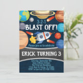 Vliegverbod op ruimtevaartplank - uitnodiging op z (Staand voorkant)