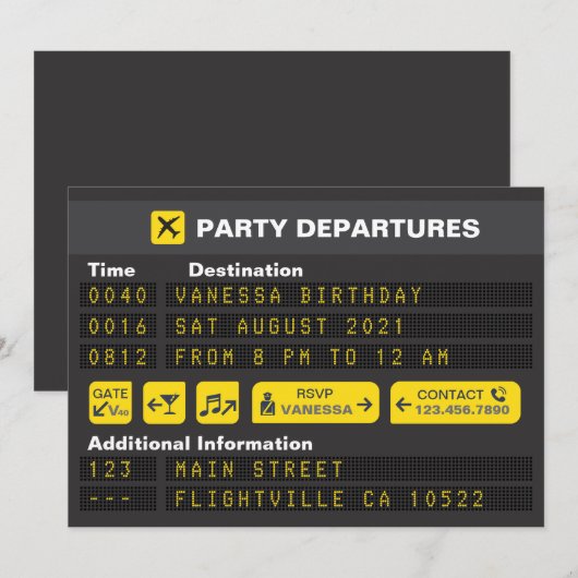 Vliegverbod op vliegvelden uitnodiging op zaterdag (Voorkant / Achterkant)