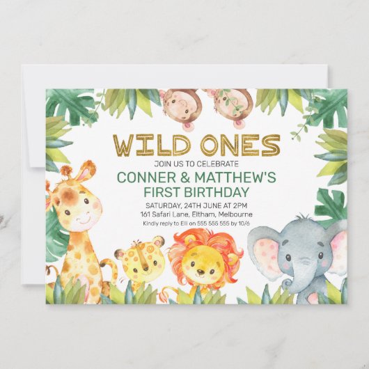 Vliegverbod van één tweeling jongens van zaterdag kaart (Voorkant)