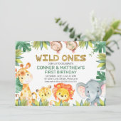 Vliegverbod van één tweeling jongens van zaterdag kaart (Staand voorkant)