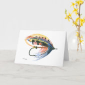 Vliegvissen Blank Wenskaart Kaart (Gele Bloem)