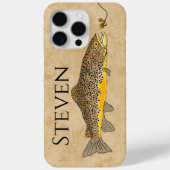 Vliegvissen Bruine Forel Aangepaste Naam Case-Mate iPhone Case (Achterkant)
