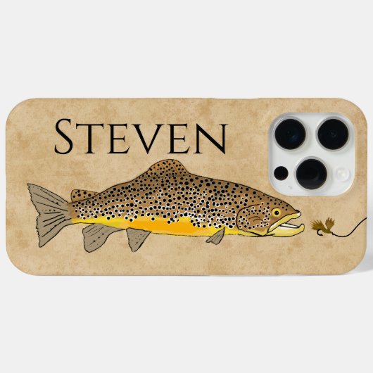 Vliegvissen Bruine Forel Aangepaste Naam Case-Mate iPhone Case (Achterkant (horizontaal))