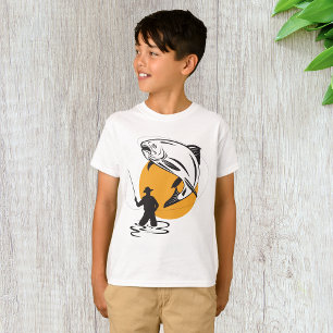 Vliegvissen Forel Zonsondergang Silhouet T-shirt