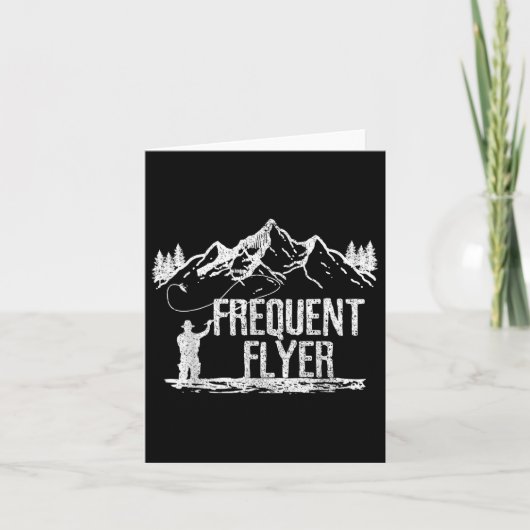 Vliegvissen - Frequent Flyer Funny Forel Fisherman Kaart (Voorkant)