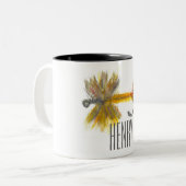 Vliegvissen gepersonaliseerde mok (Voorkant links)