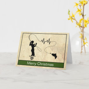 Vliegvissen Hartslag Vrouw Kerstkaart Kaart