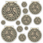 Vliegvissen haspel kunst visser visvrouw sticker (Voorkant)