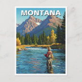 Vliegvissen in Montana Yellowstone River Briefkaart (Voorkant)