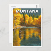 Vliegvissen in Montana Yellowstone River Briefkaart (Voorkant / Achterkant)