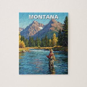 Vliegvissen in Montana Yellowstone River Legpuzzel