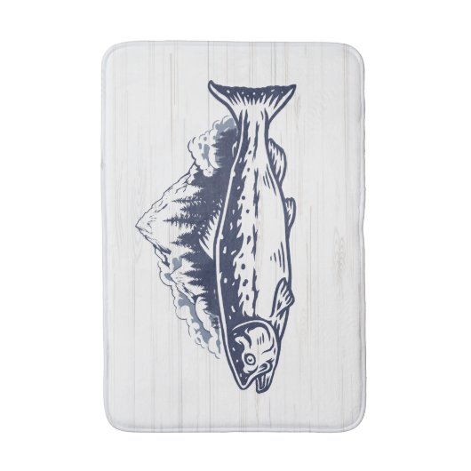 Vliegvissen Kunst Forel  Design Badmat (Voorkant Verticaal)
