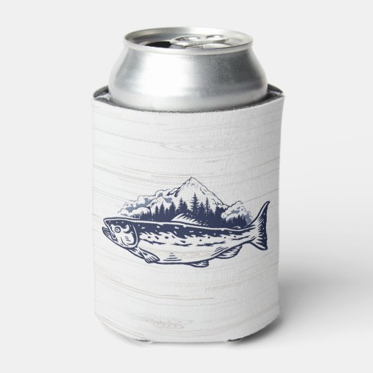 Vliegvissen Kunst Forel  Design Blikjeskoeler (Blikje Voorkant)