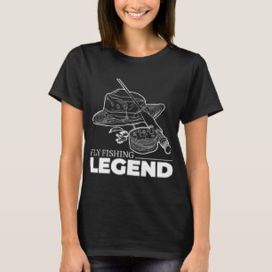 Vliegvissen legende voor vissers op vissen tour t-shirt