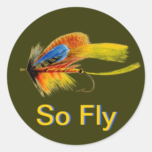 Vliegvissen lokken - So Fly Ronde Sticker (Voorkant)