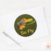 Vliegvissen lokken - So Fly Ronde Sticker (Envelop)
